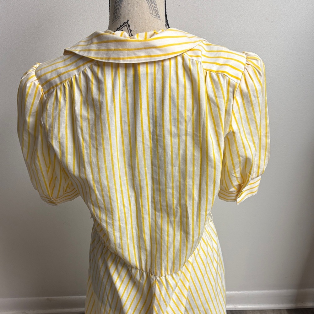 Vintage 60’s Yellow Striped Midi Dress - Picture 5 of 16